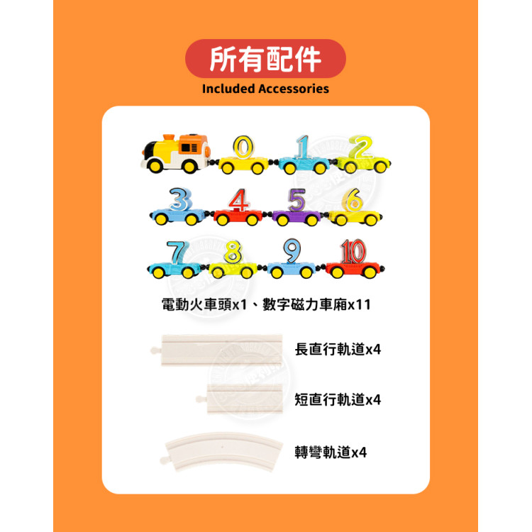 數字學習電動軌道小火車(電動車頭/12節磁力串接/數字學習/軌道拼接)(7755) (無法超商取貨)