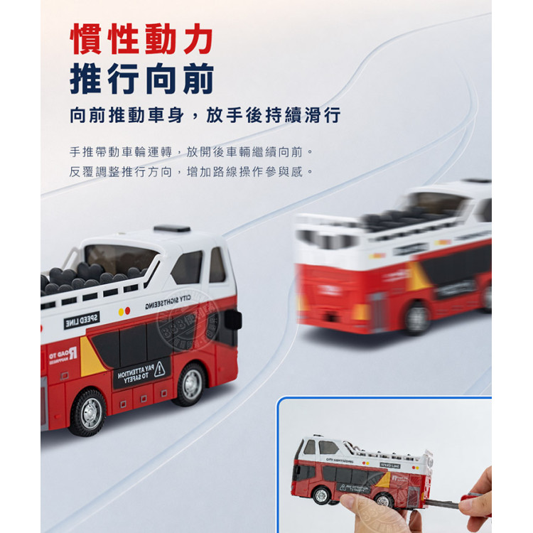 立體開窗盒5入城市交通運輸車組(彩色交通車組)(慣性摩輪驅動/聲光音樂)(8882)