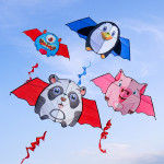 飛天胖胖動物造型彩色風箏(螺旋尾巴)(148*210)(無法超商取貨)