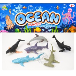 6入仿真海洋動物模型(小隻)(硬材質)(安全塑料)