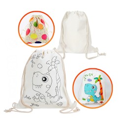 DIY兒童彩繪束口袋帆布背包(可水洗)(多款圖案)