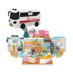 (考拉日記87003)精緻迷你世界之醫院生活系列救護車收納組(附KOALA玩偶)