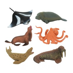 6入仿真海洋動物模型(大隻)(章魚版)(安全塑料)