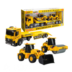 1:24 3入IC音樂說故事慣性拖板車+推土機+壓路機(5932) (無法超商取貨)