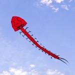 7米長大紅蜈蚣造型風箏(全配/附150米輪盤線) (無法超商取貨)